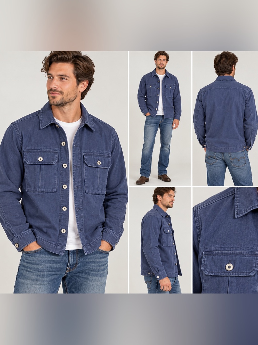 Taylor Stitch Men’s Blue Chore Jacket Size 38 Button Front Utility Workwear
